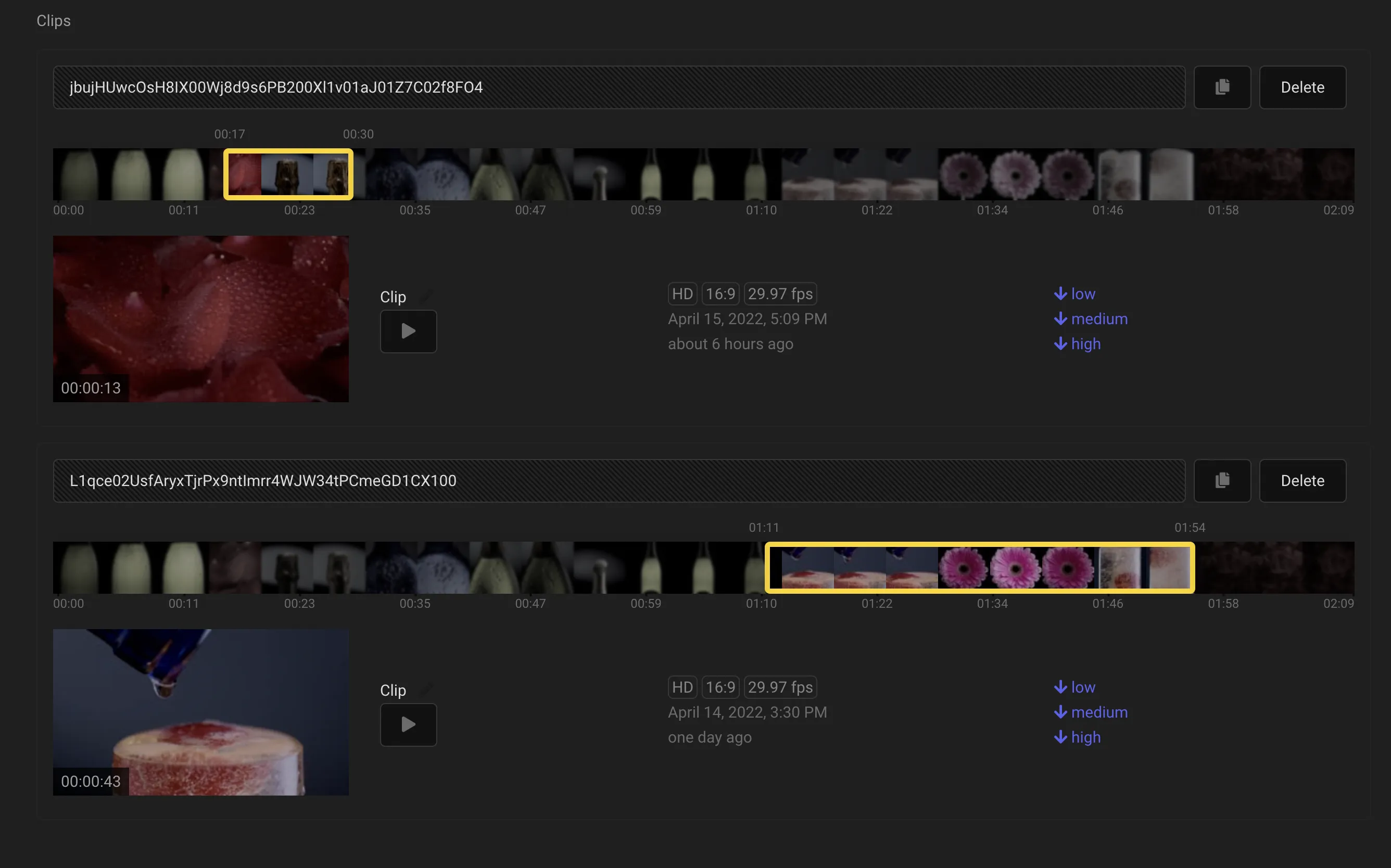 Create Clip screenshot